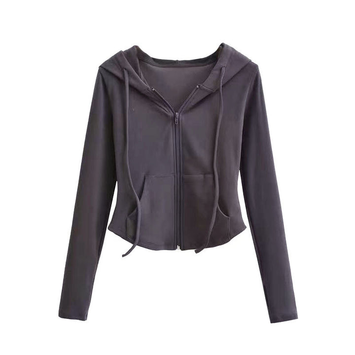 Ladies sporty hoodie with zipper and comfortable fit Chic & Stil