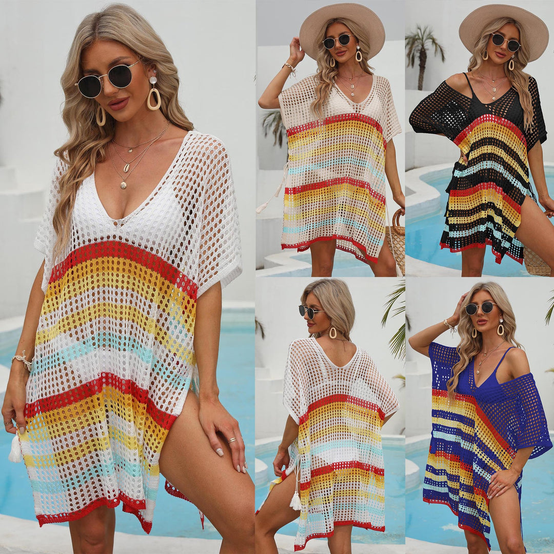 Lightweight open knit beach tunic Elegant Lune London