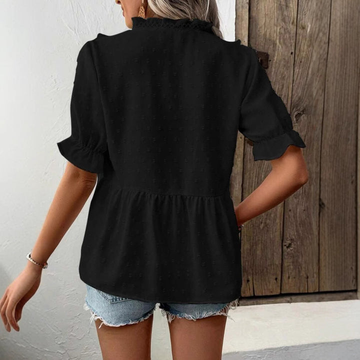 Ladies elegant blouse with ruffle details Lune London