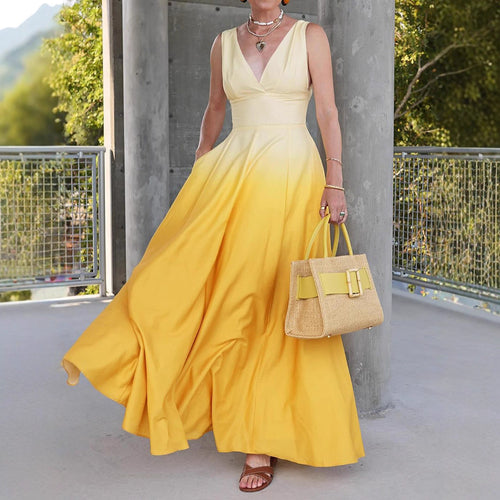 Ladies Elegant Chic Flared Maxi Dress