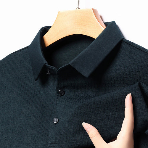 Long sleeve polo shirt for men with structured design and modern cut Amarae