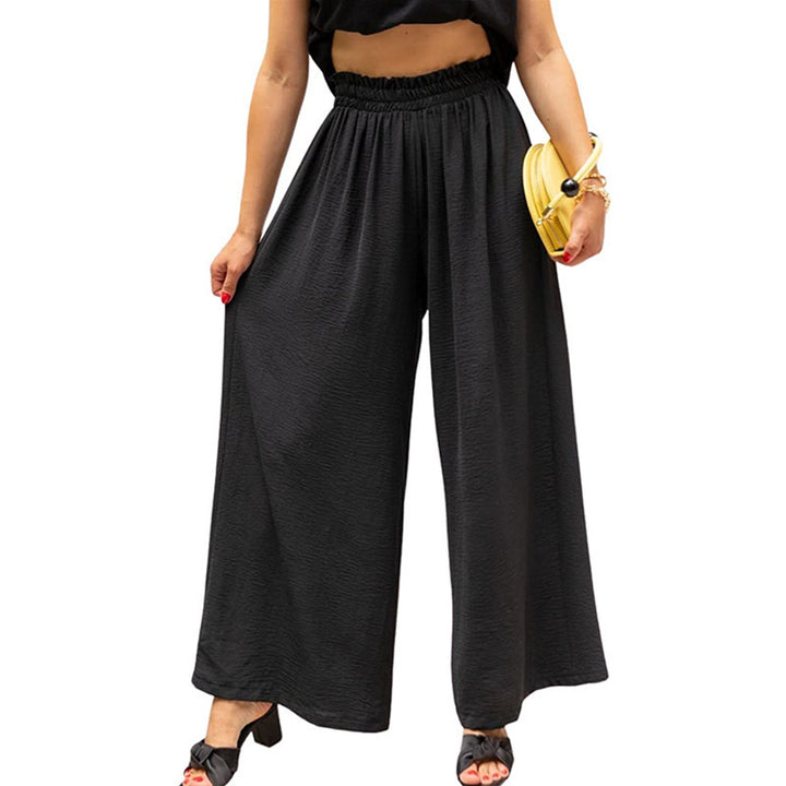 Lune London Wide Palazzo Trousers for Ladies with Elastic Waist