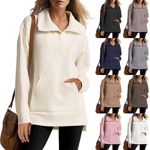 Ladies high-quality hoodie with textured design and practical pockets Amarae