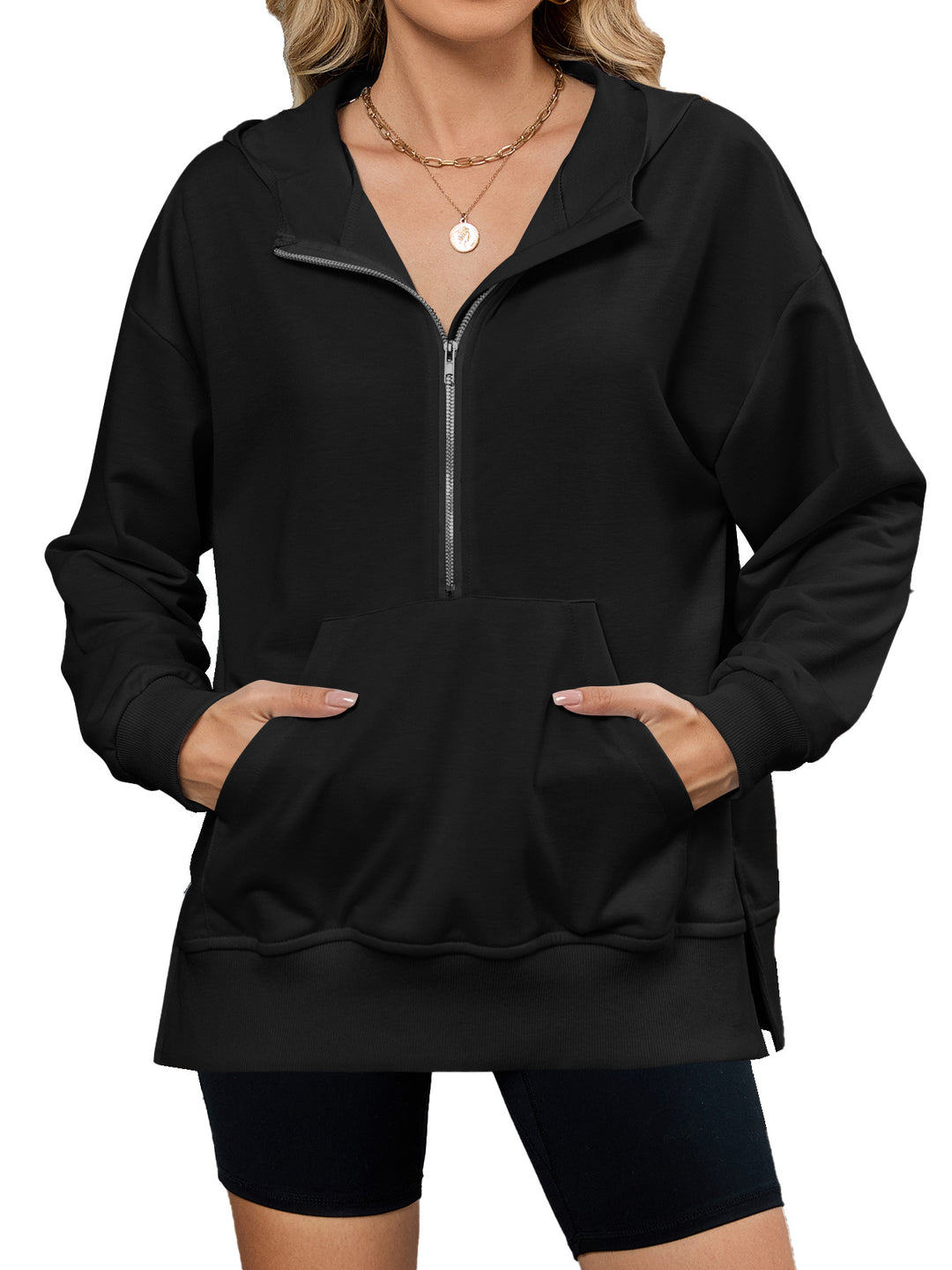 Women's hoodie with full zip and pockets Lune London