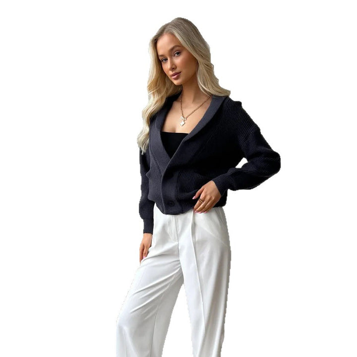 Cardigan confortable pour femme avec décolleté en V profond et poches pratiques Chic & Stil