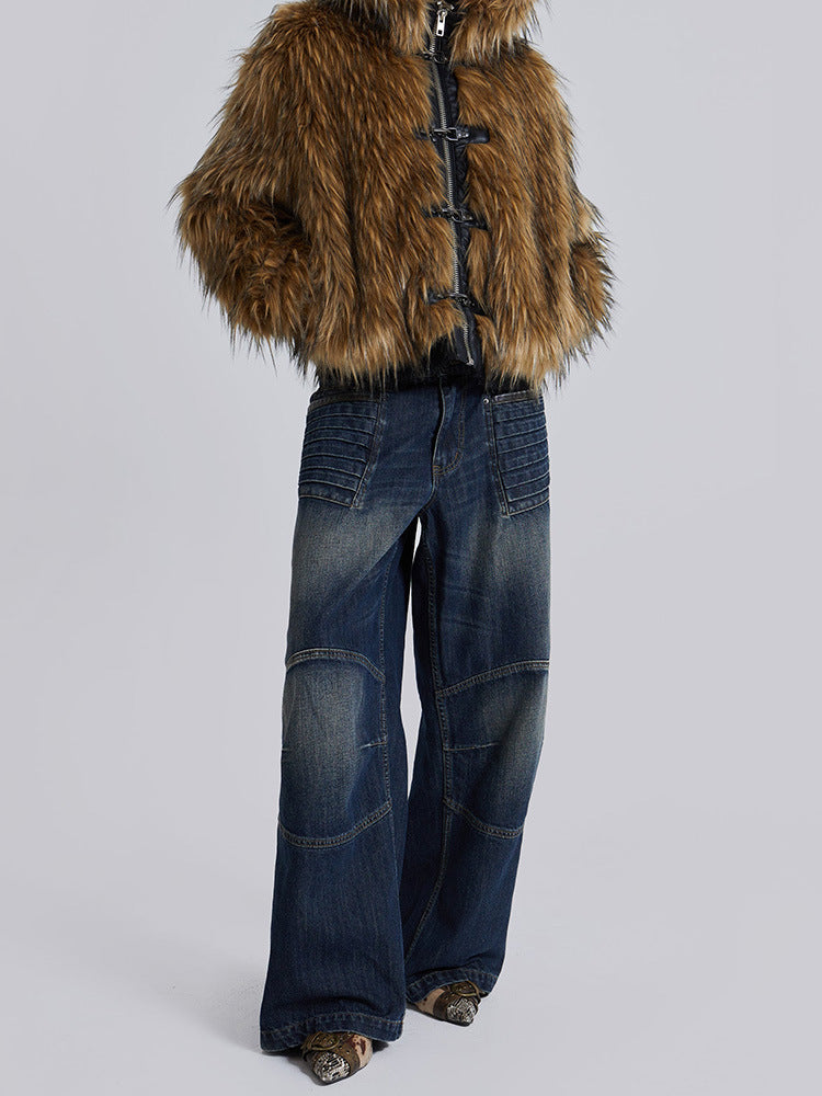 Ladies Clothing in soft printed faux fur with hood Lune London