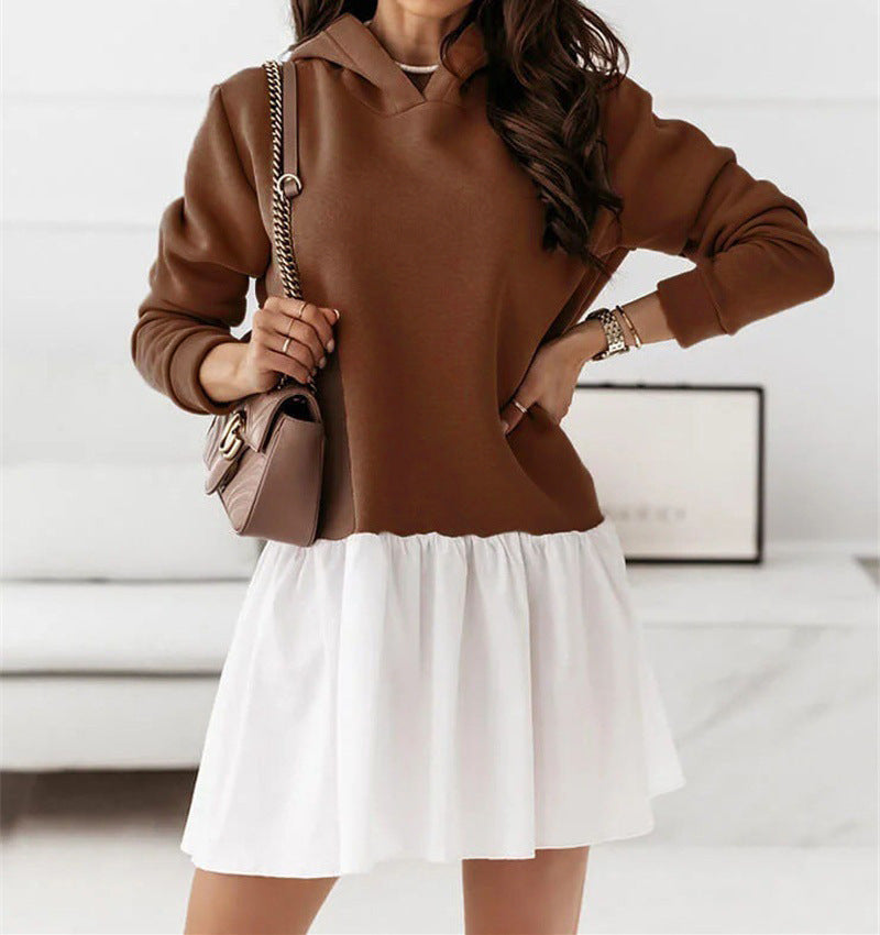 Hooded dress for women with lace detail Lune London
