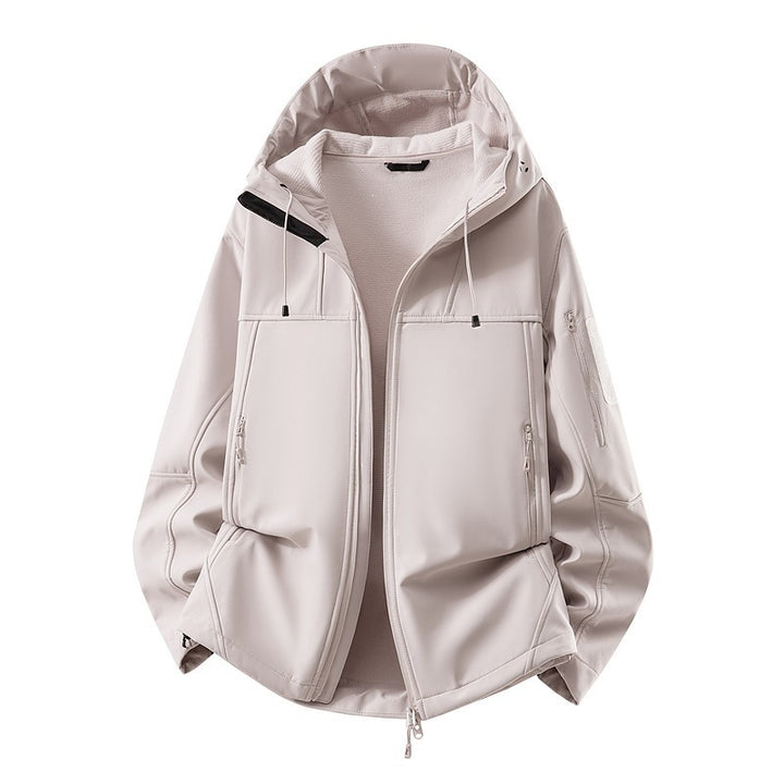 Men's softshell jacket with fleece lining, water-repellent and hood reinforcement Amarae