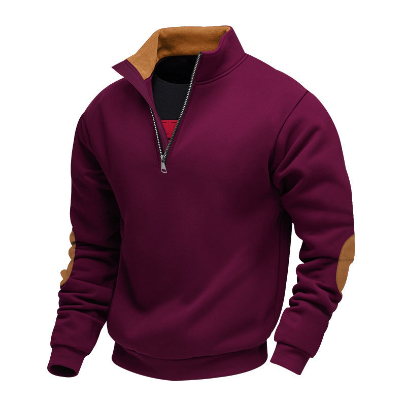 Men's high-neck sweater with zipper and contrasting details Lune London