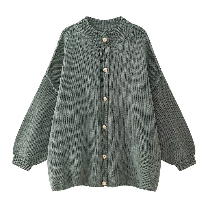 Casual knit jacket for women with button closure and oversized fit Lune London