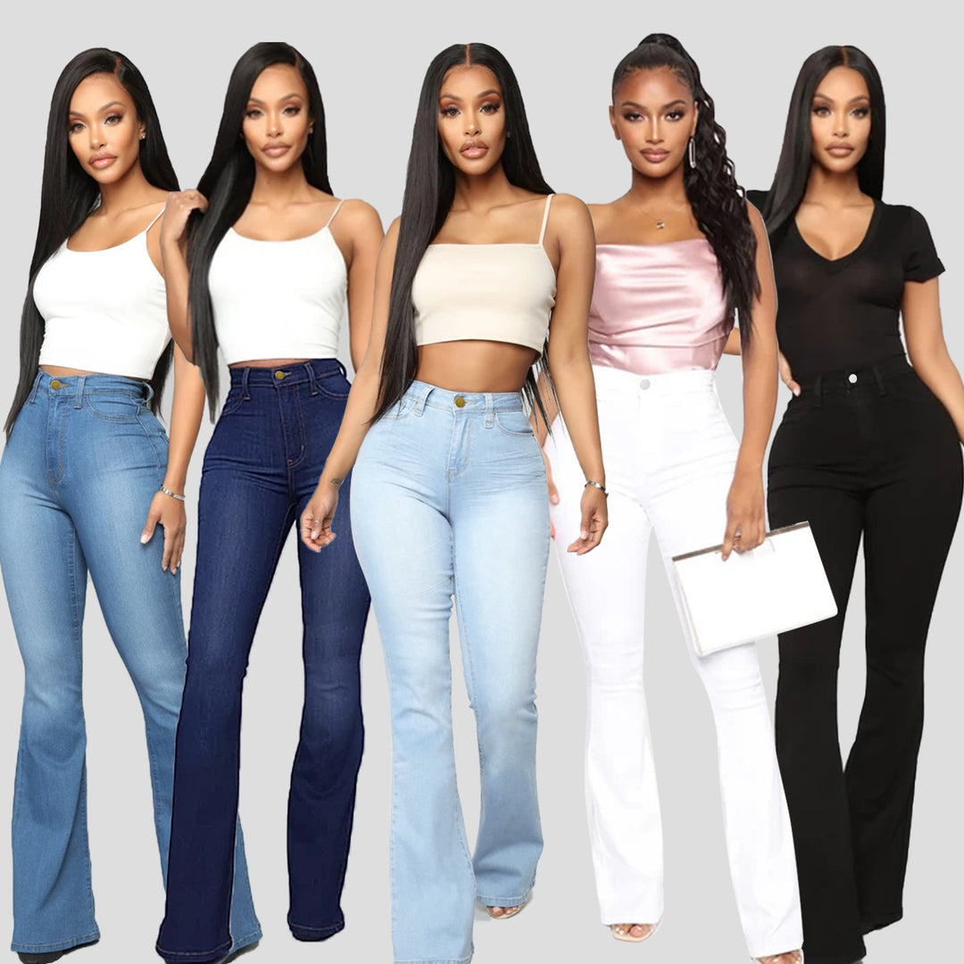 Women's High-Waisted Flared Jeans made from Stretch Denim with a Waist-Shaping Cut Amarae