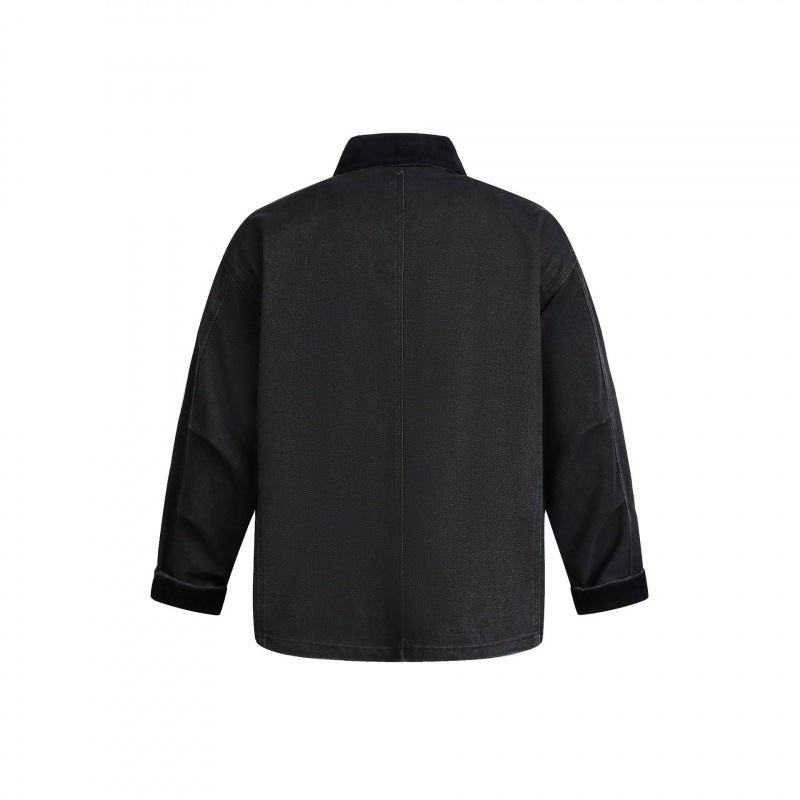 Men's utility jacket with toggle fastenings, cord collar, and multiple pockets Amarae