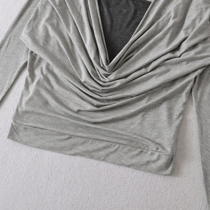 Casual long sleeve shirt for women with a refined draped design Lune London