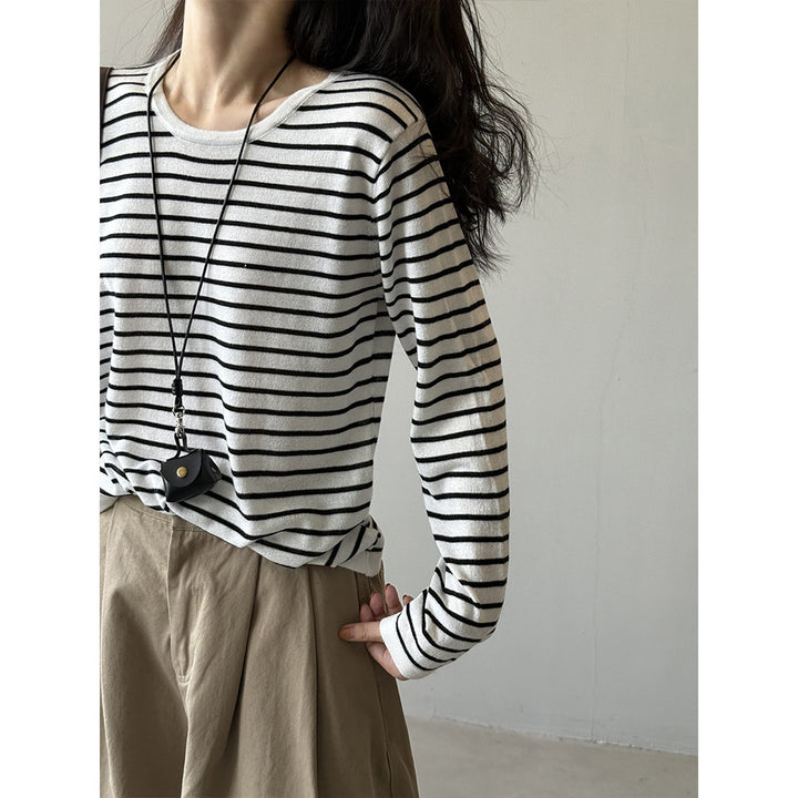 Women's Long Sleeve Striped Top Chic & Stil