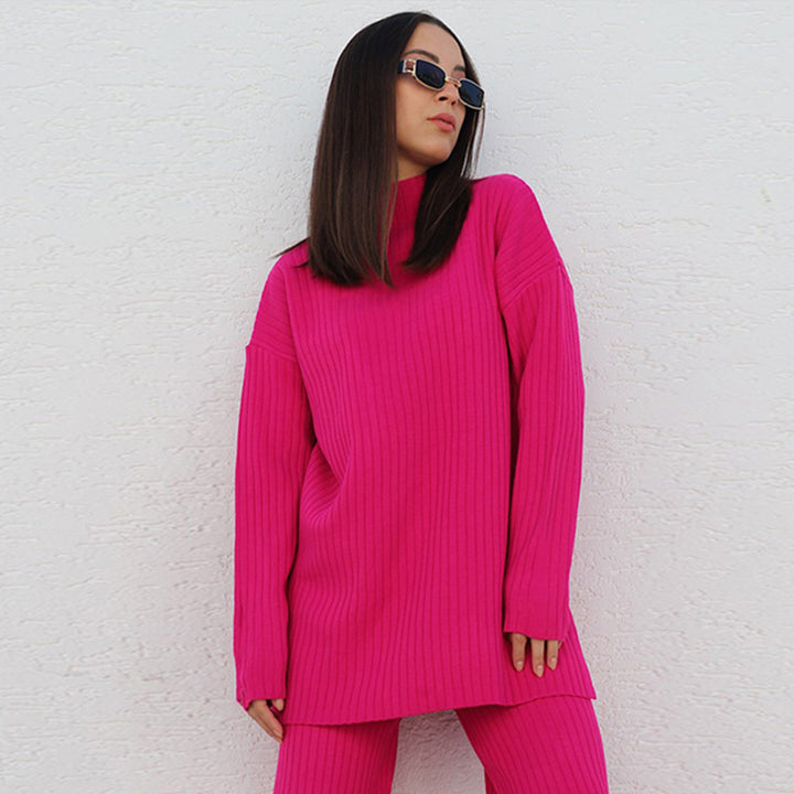 Women Fashion Oversized Ribbed Design Sweater Lune London