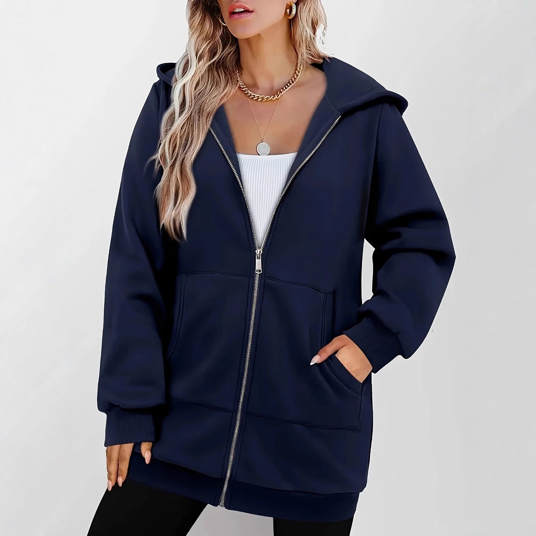 Ladies Hoodie Sweatshirt Jacket with Generous Pockets By Amarae