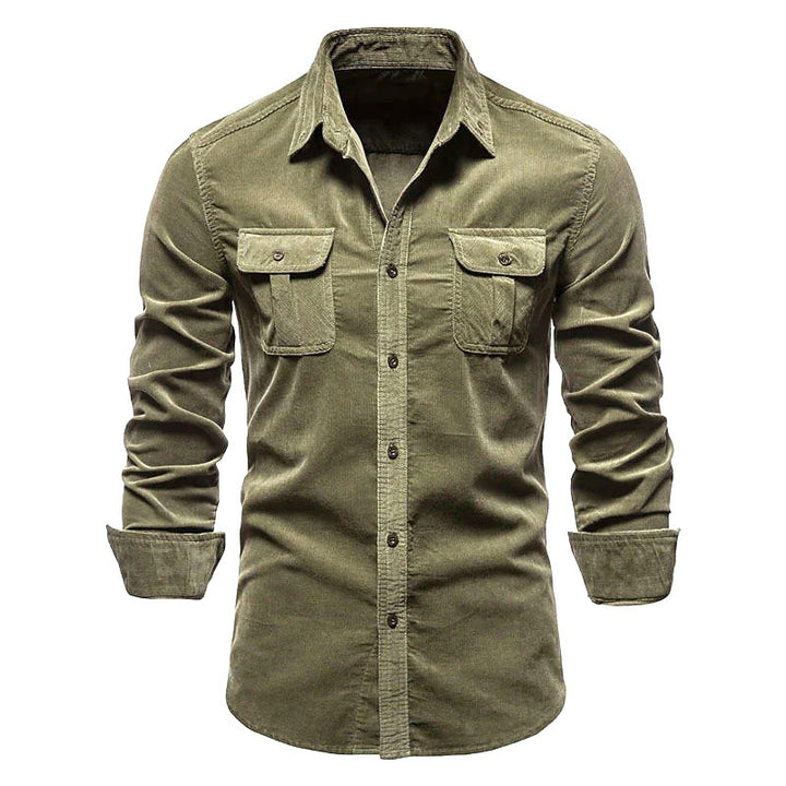 Men's long sleeve shirt with practical chest pockets and trendy slim fit Lune London