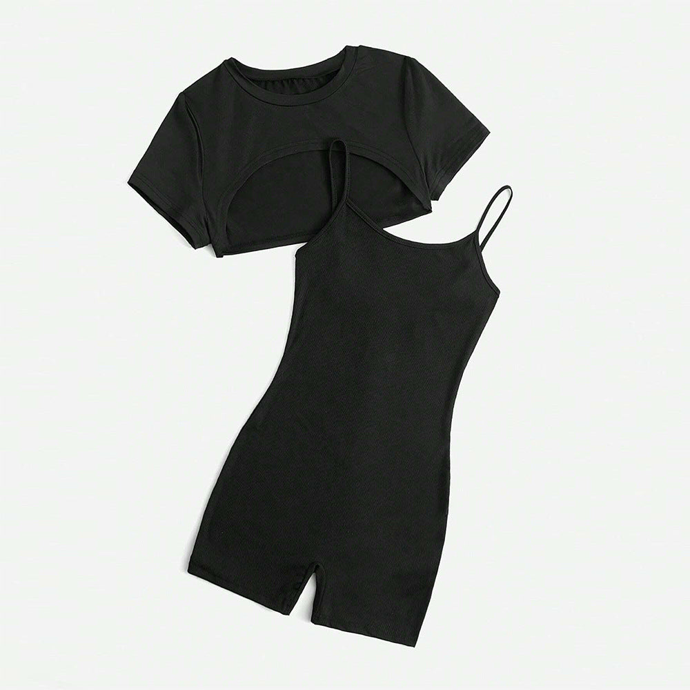 Ensemble de combinaison pour femme à top court et shorts Chic & Stil