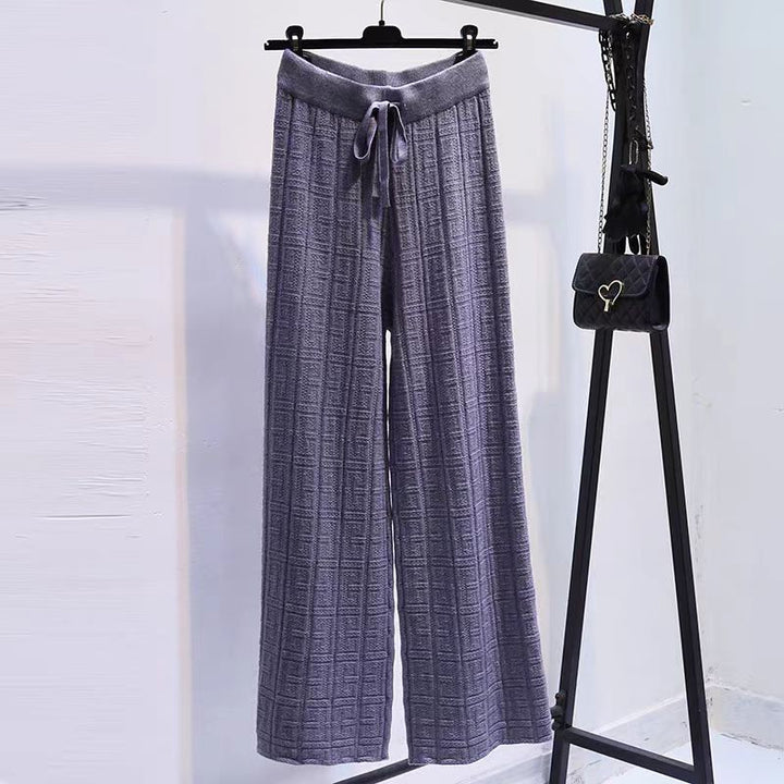 Pantalons d'été amples pour femmes avec taille élastique et motif rayé ferme Chic & Stil