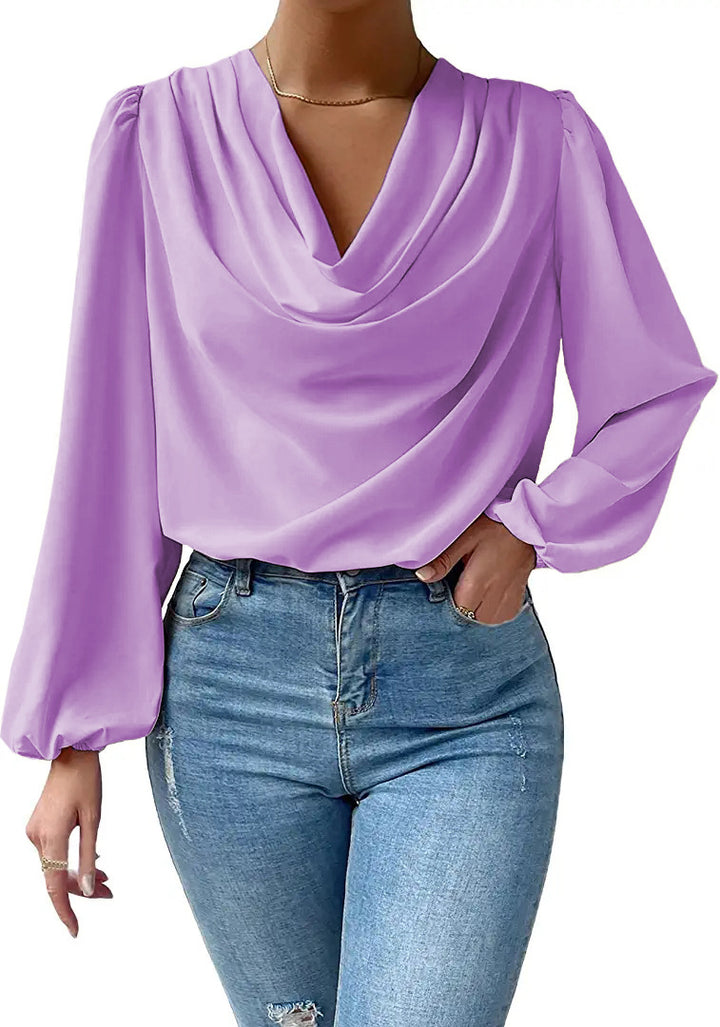 Draped collar blouse for women Lune London