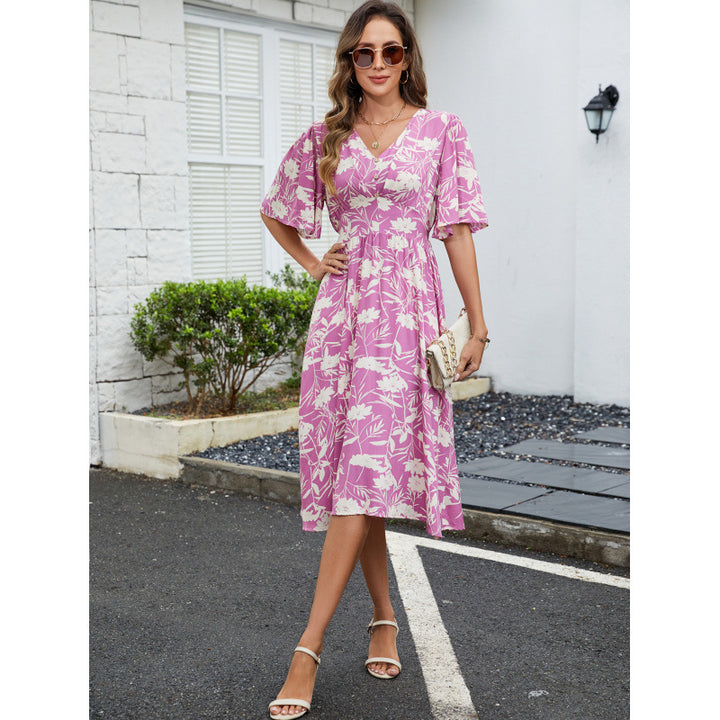 Floral patterned wrap dress for women Lune London