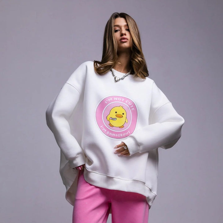 Casual sweatshirt for women with contrasting print Lune London