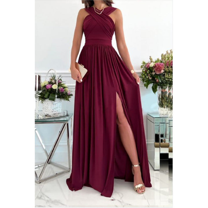 Women Elegant Maxi Dress with Draped Details Lune London