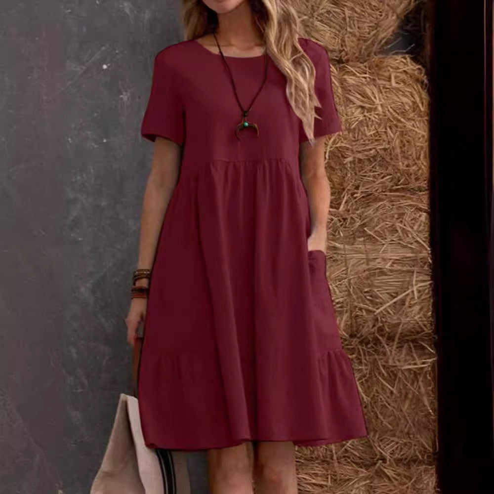 Casual summer dress for women with pockets and ruffles Lune London