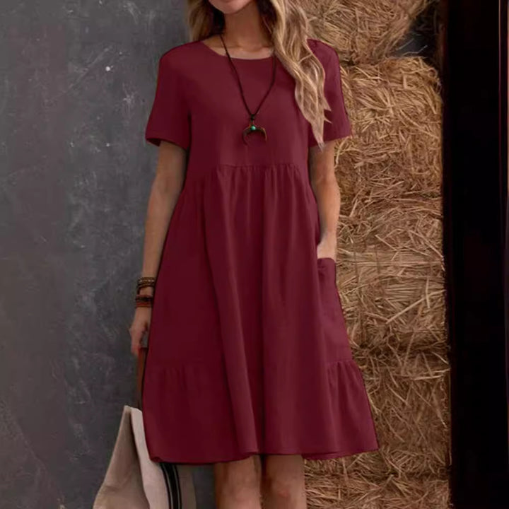 Casual summer dress for women with pockets and ruffles Lune London