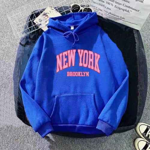Women's hoodie with trendy New York Brooklyn print Chic & Stil