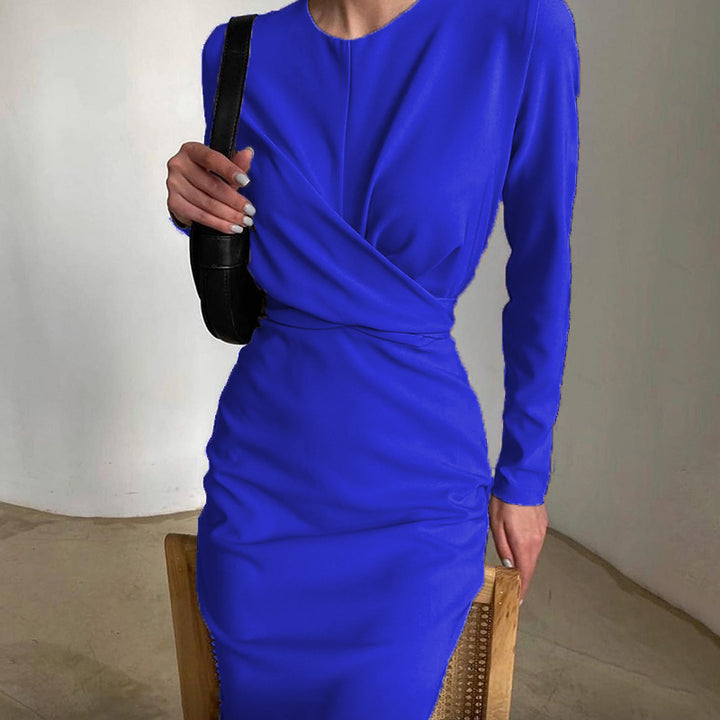 Women Elegant wrap dress with long sleeves and fluid cut Lune London
