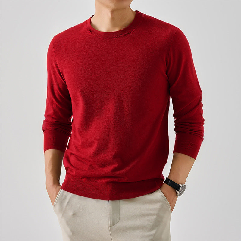 Classic crew neck sweater for men in fine wool Lune London