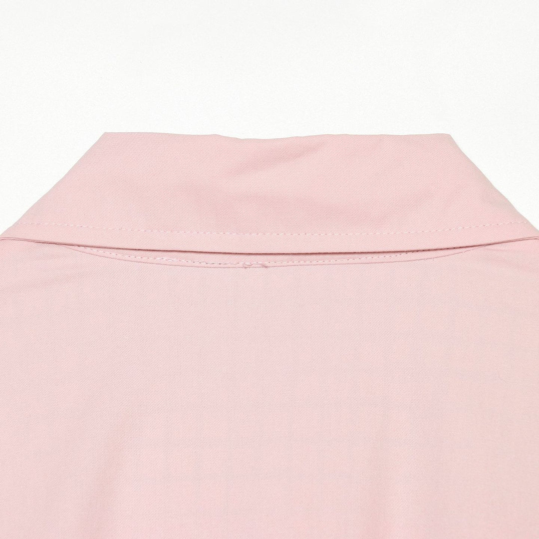 Women's Cropped Bomber Jacket with Shirt Collar, Elastic Hem and Checked Lining Amarae