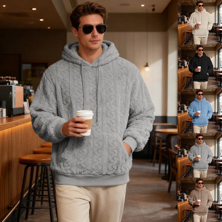 Men's Cozy Hoodie with Textured Fleece Lune London