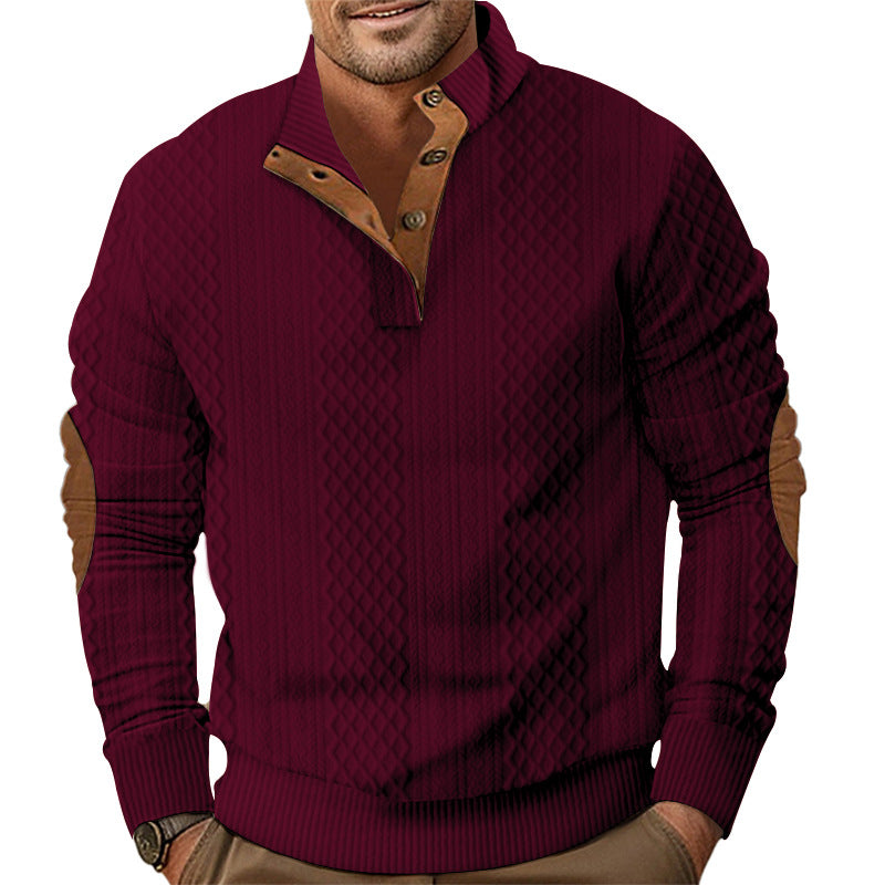 Trendy knit sweater for men with a unique structure and Lune London collar