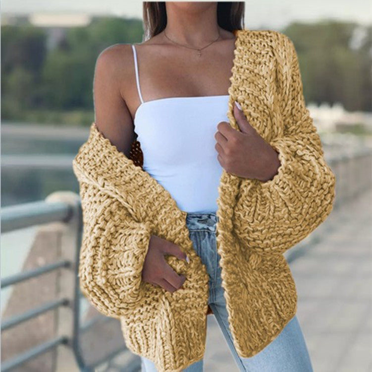 Thick knit jacket for women with casual fit and deep pockets Lune London