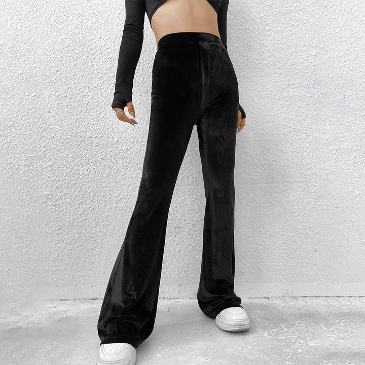 Pantalons évasés en velours pour femmes Chic & Stil