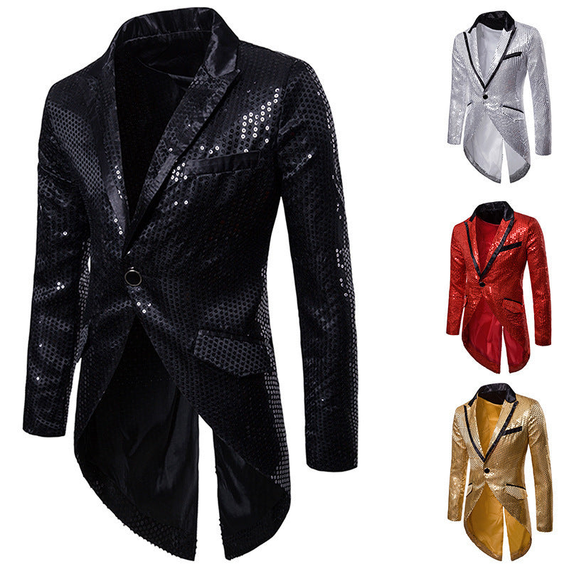 Elegant sequin blazer for men with asymmetric cut and luxurious design Lune London