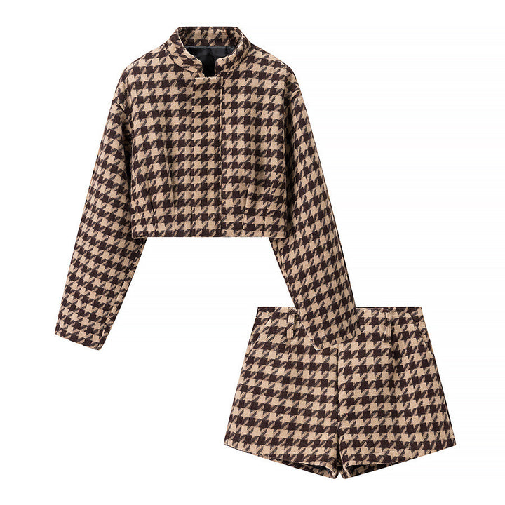 Lune London houndstooth design ladies cropped jacket
