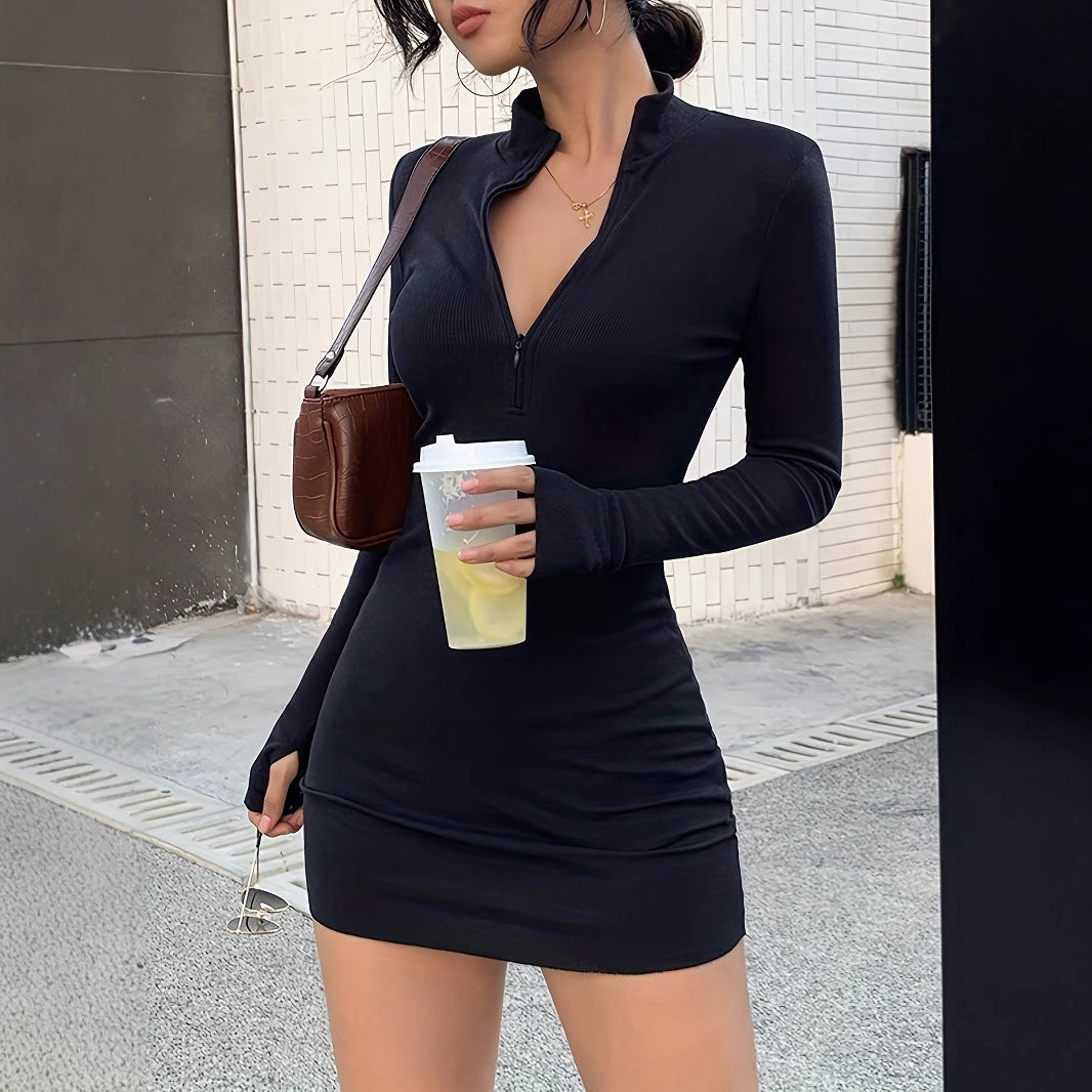 Mini dress for women with gradient and modern zipper Lune London