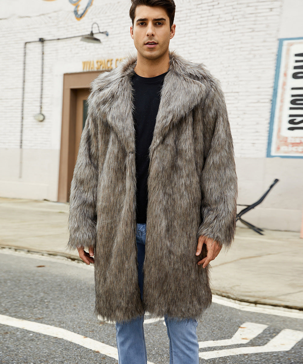 Luxurious faux fur coat for men with a modern design Lune London