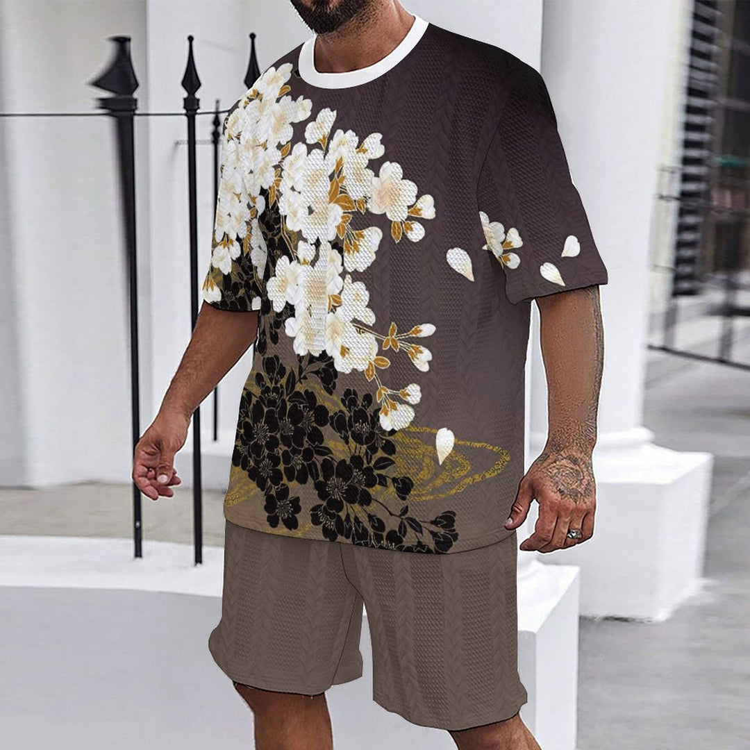 Casual men's set with floral print Amarae