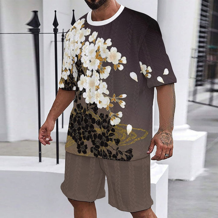 Casual men's set with floral print Amarae
