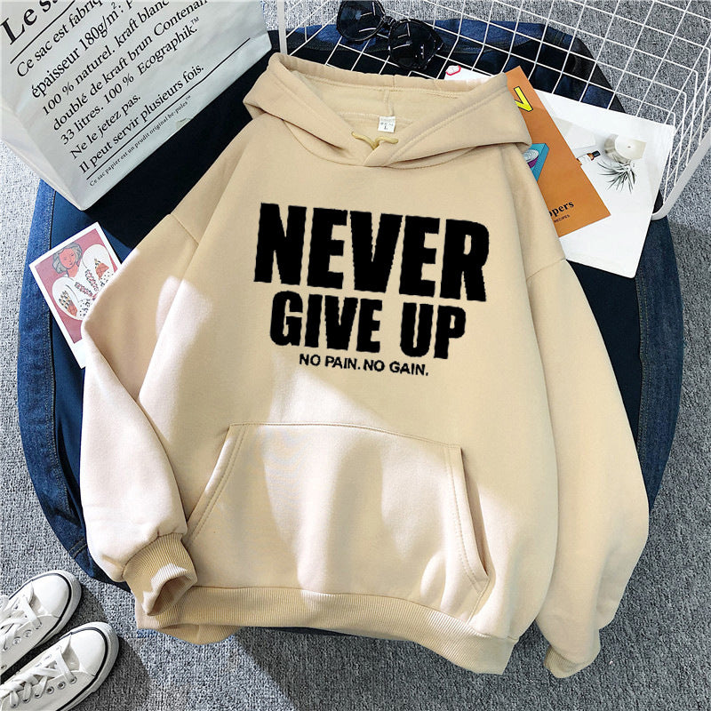 Women's hoodie with motivating lettering Chic & Stil 1772613019
