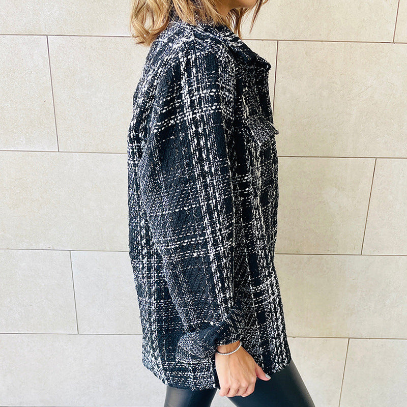 Plaid shirt for women with pockets and relaxed fit Lune London
