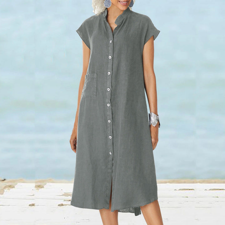Casual shirt dress for women in lightweight fabric with pockets Lune London