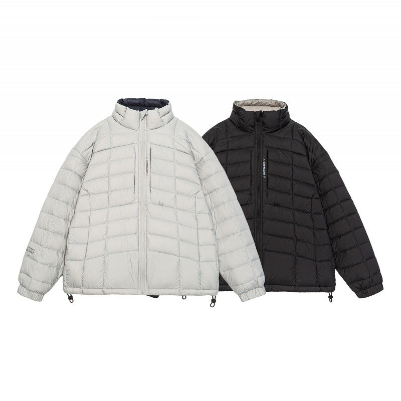 Unisex Short Boxy Insulation Jacket with Light Thermal Padding, High Stand-Up Collar and Drawstring Hem Amarae