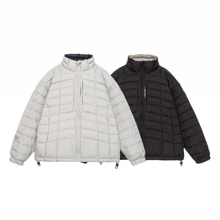 Unisex Short Boxy Insulation Jacket with Light Thermal Padding, High Stand-Up Collar and Drawstring Hem Amarae