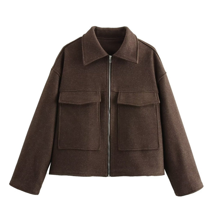 Casual overshirt jacket for women with pockets and zipper Lune London