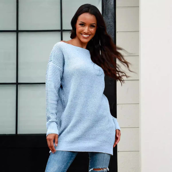 Oversized knit sweater for women with a soft textured pattern Lune London